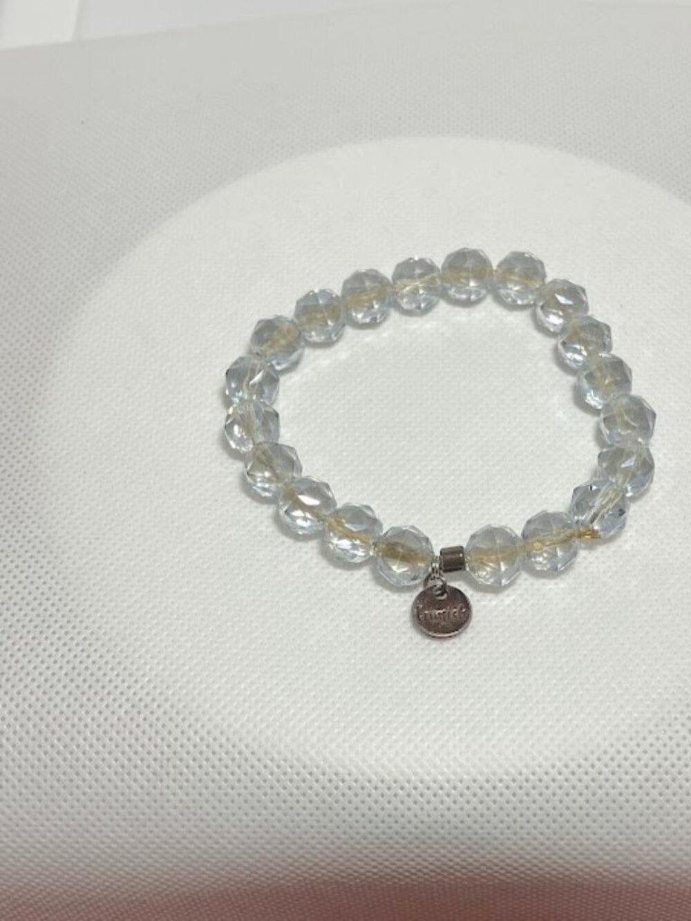Erimish Glass Beaded Bracelet Stretch Faceted Coated Sparkle Princess Designer